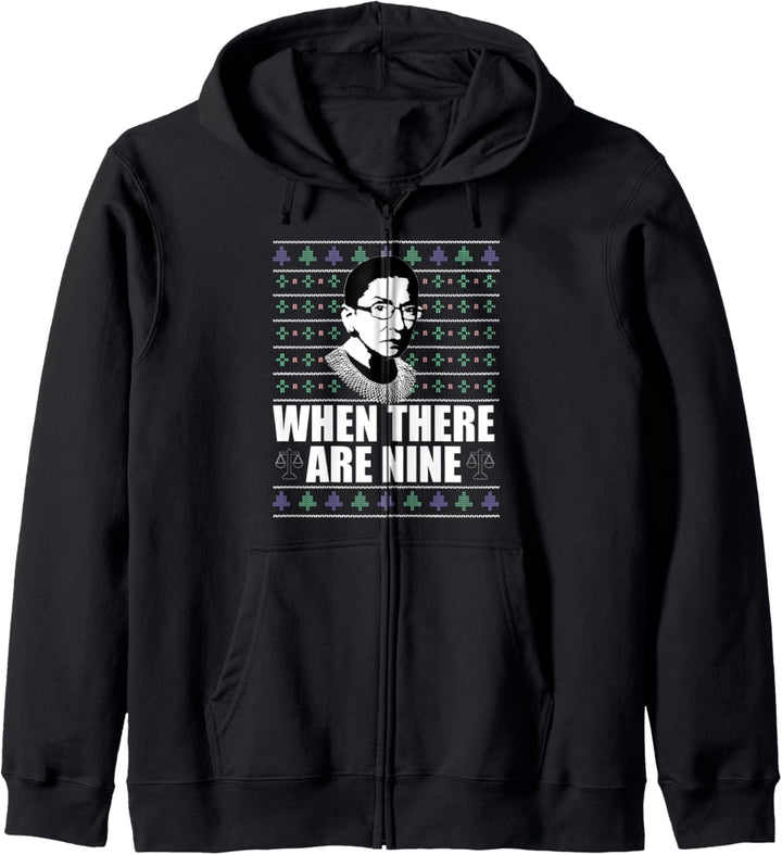 WENN ES NEUN SIND Weihnachts Ruth Bader Ginsburg RBG Meme Kapuzenjacke