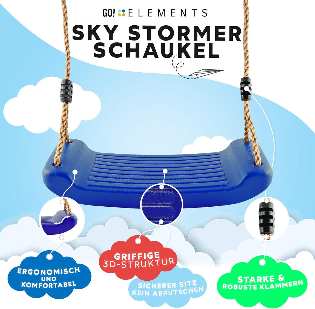 GO!elements Schaukel Garten - Kinderschaukel Outdoor Indoor - Schaukelsitz Schaukelbrett Brettschauk