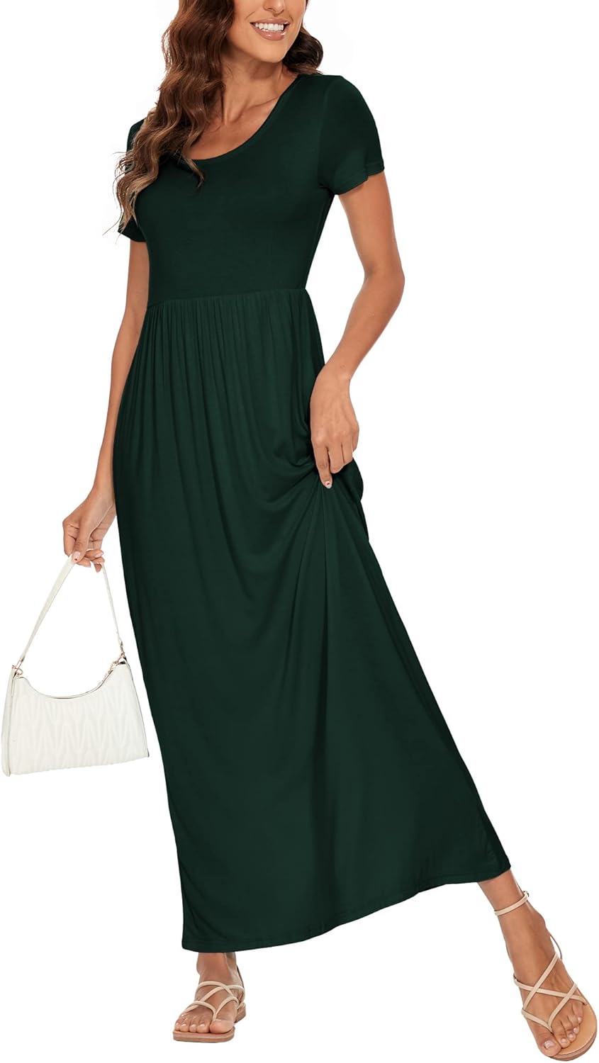 DEARCASE Damen Maxi Kleid Sommer Mutterschaft Casual Langarm/Kurzarm Floral Lose Lange Kleider Plus