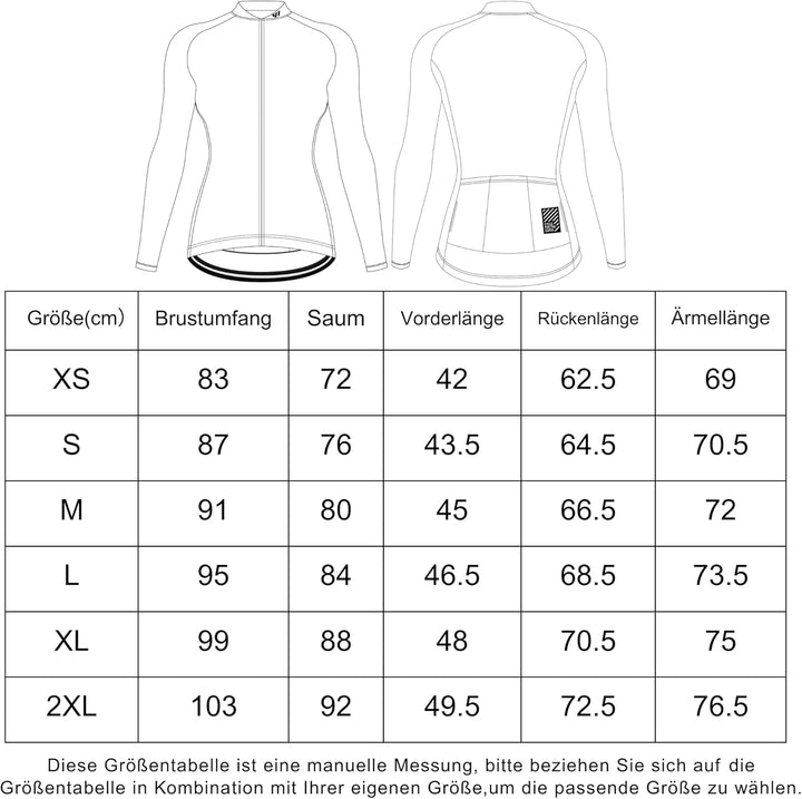 Wulibike Damen Radtrikot,Fahrradtrikot Damen Langarm Atmungsaktiv Rennrad Trikot Damen mit 3 Rückent