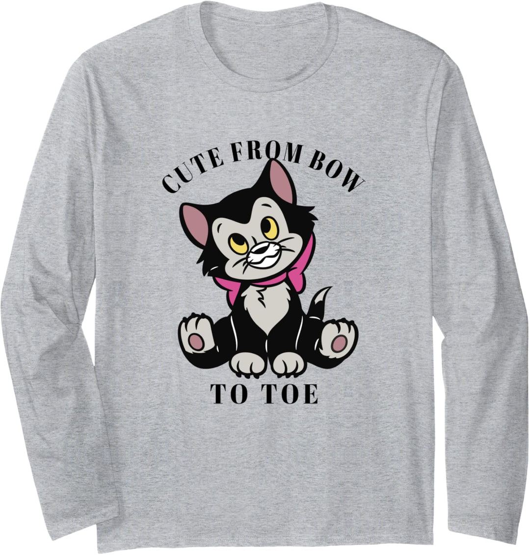 Disney Pinocchio Figaro niedlich von Schleife bis Fuss Langarmshirt