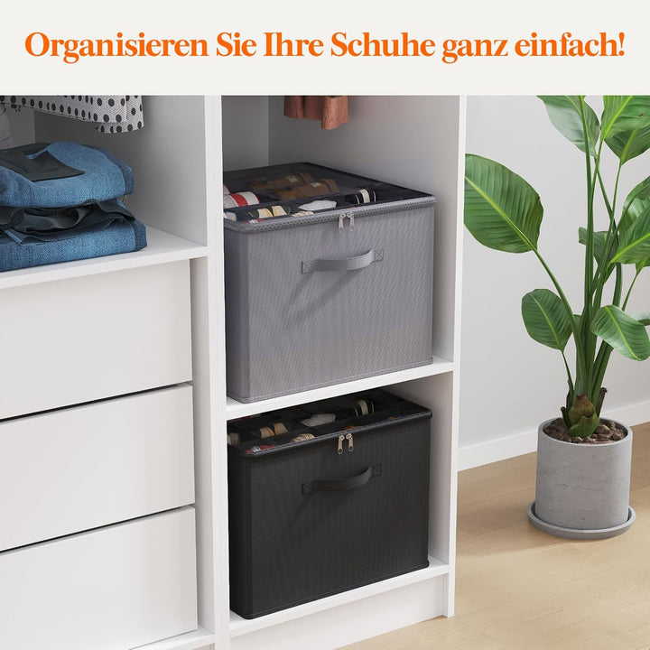 Lifewit Schuhorganizer für 16 Paar, Grosser Schuhschran für Closet mit Unterteilungen und Deckel, Pl