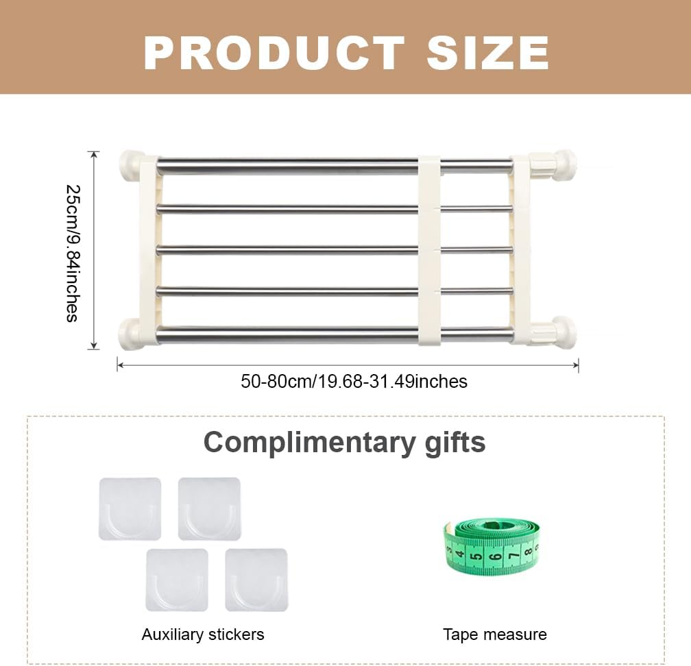 Hershii Ausziehbares Schrank Regal Erweiterbares Spannregal Metall Verstellbare Schrankteiler Telesk