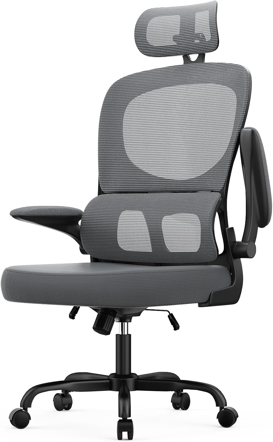 rattantree Ergonomischer Bürostuhl, Schreibtischstuhl mit Verstellbarer Kopfstütze und Armlehnen, C-