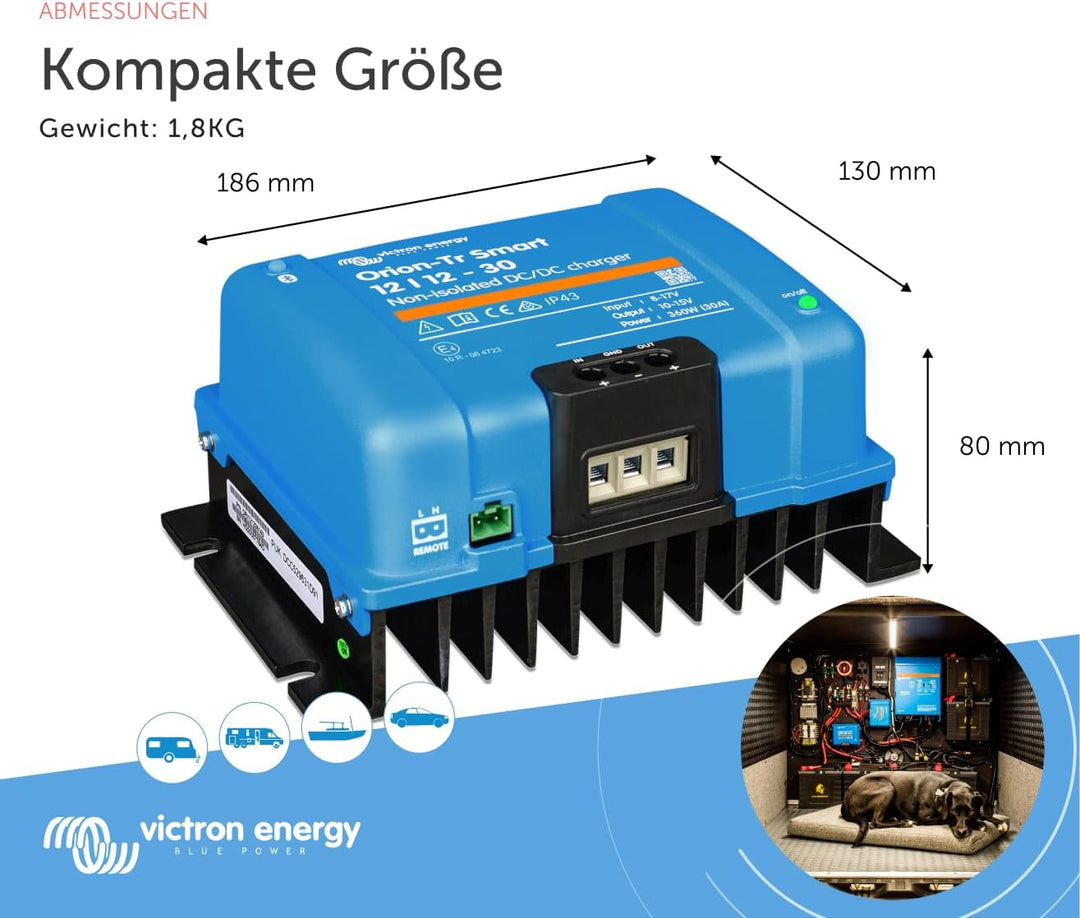 Victron Energy Orion-Tr Smart 12/12-Volt 30 Amp 360-Watt DC-DC Ladebooster, Nicht isoliert