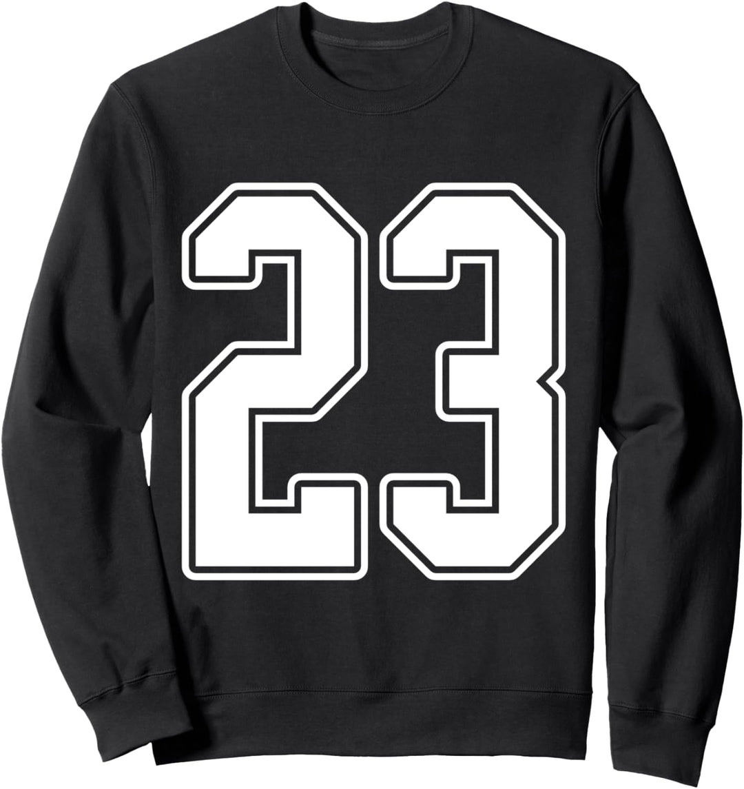 #23 White Outline #23 Sport Fan Jersey Style Sweatshirt