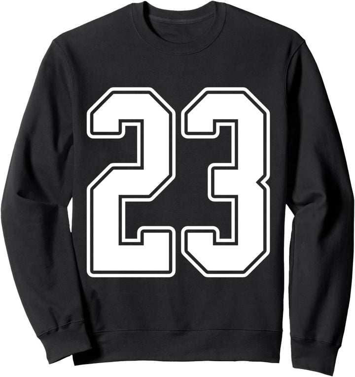 #23 White Outline #23 Sport Fan Jersey Style Sweatshirt
