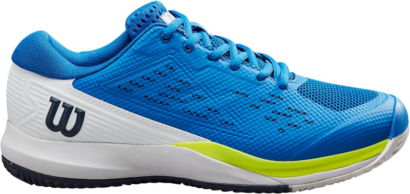 Wilson Herren Rush Pro Ace Tennisschuh 44 EU Lapis Blue White Safety Yellow, 44 EU Lapis Blue White