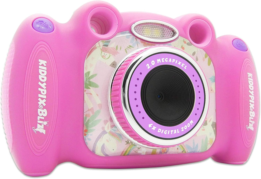 Kiddypix 'Blizz' Kinderkamera mit Webcam-Funktion, gummierte Aussenseite, Integrierte Spiele, Pink