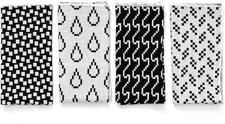 Areaware BITMAP Textiles | 4 SERVIETTEN | Susan Kare (Schwarz-Weiss), Schwarz-weiss