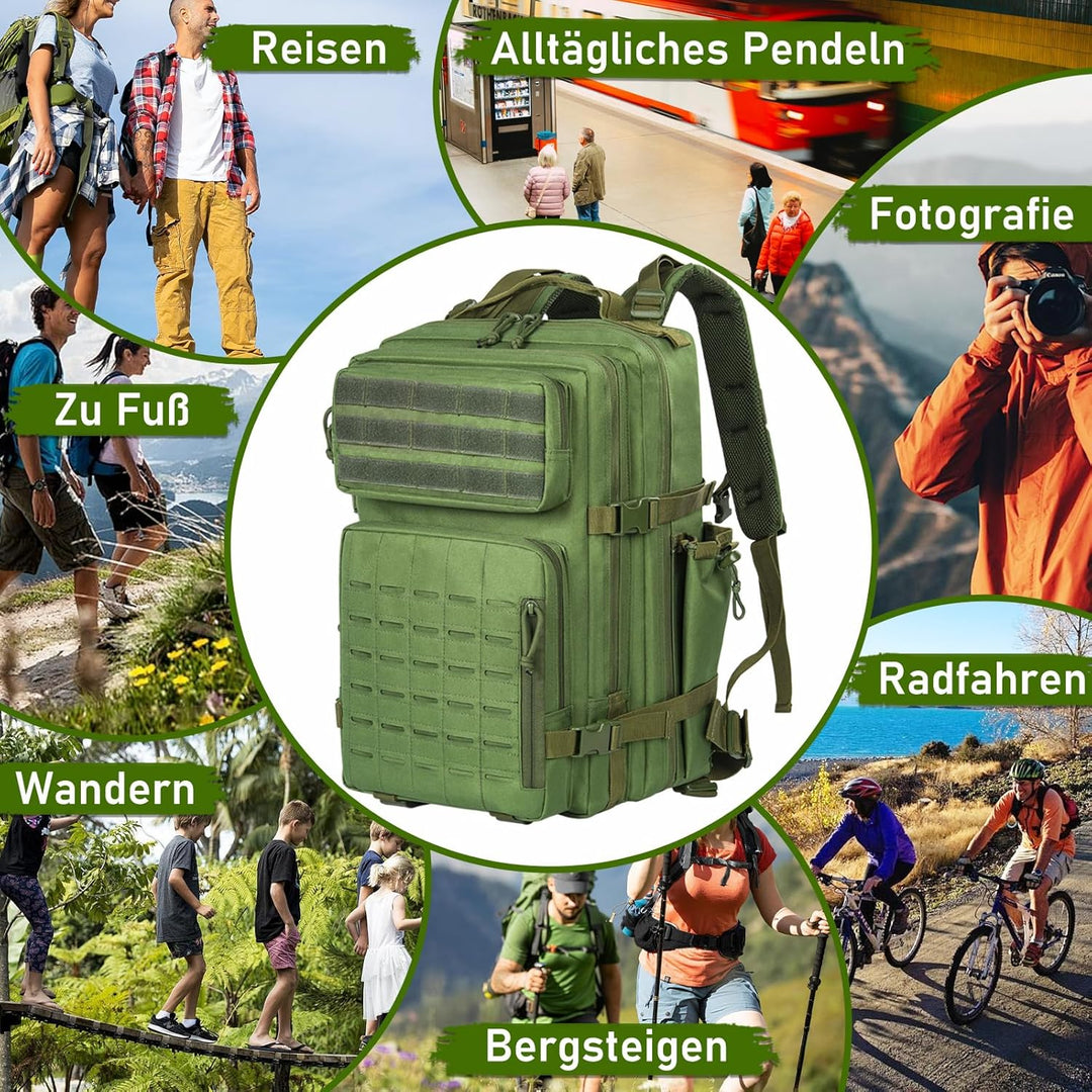 OUUTMEE 40L Taktischer Rucksack 900D Nylongewebe Jagd Rucksäcke Outdoor-Überlebensrucksack Rucksack
