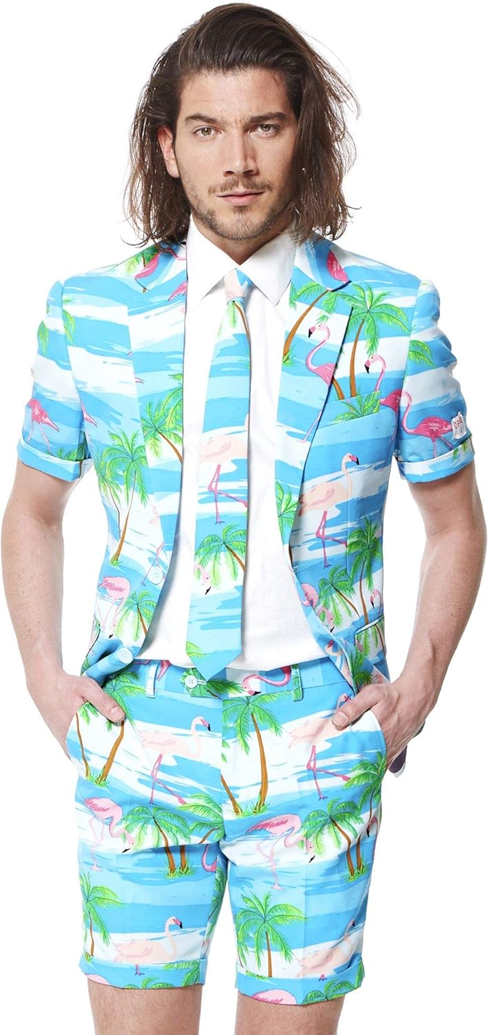OppoSuits Herren Men Suit Business-Anzug Hosen-Set 46 Flaminguy, 46 Flaminguy