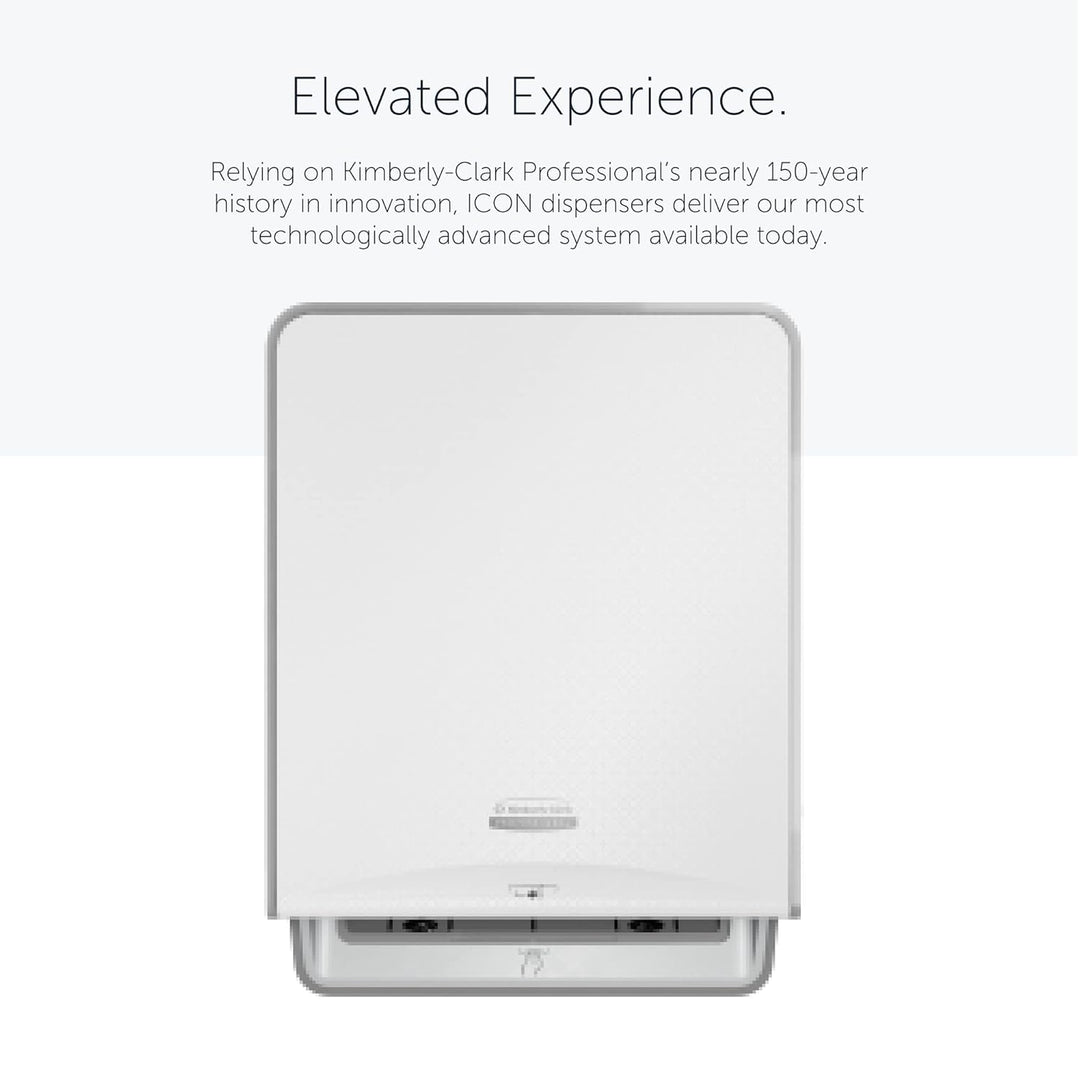 Kimberly-Clark Professional Automatischer ICON-Rollenhandtuchspender (53940), weisses Gehäuse mit we