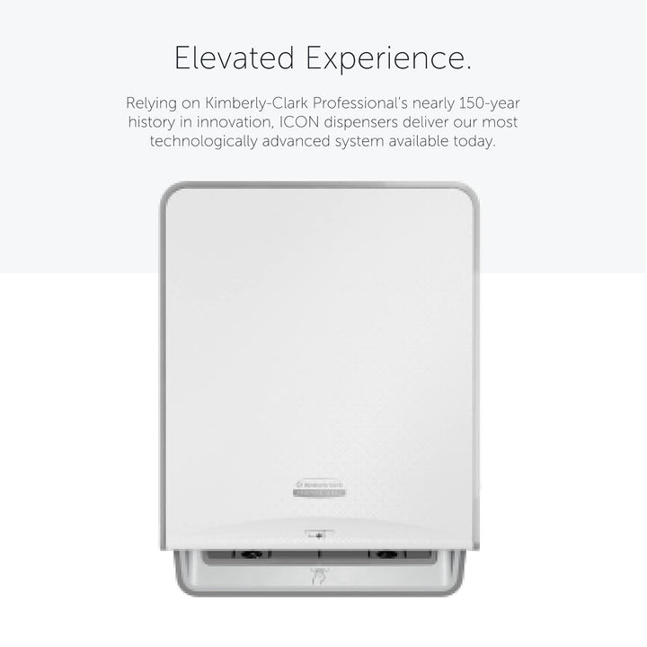 Kimberly-Clark Professional Automatischer ICON-Rollenhandtuchspender (53940), weisses Gehäuse mit we