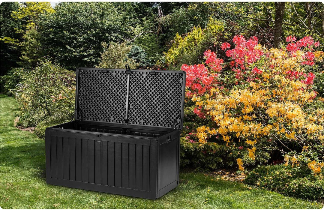 Gartenbox Auflagenbox Aufbewahrungsbox Kapazität 270l Kissenbox Outdoor Sitzbank Wetterfest Abschlie