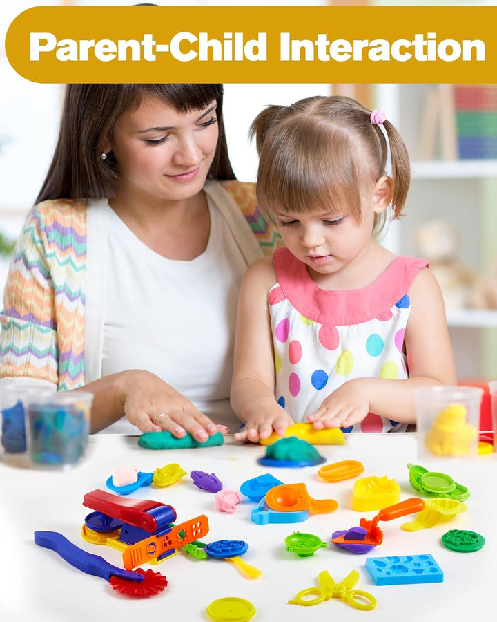 Lictin Knete Zubehör, 43 Stück Set Knetwerkzeug für Kinder, Play Doh Zubehör Küchenspielzeug, Creati