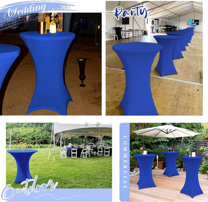 Showgeous 4er-Set Stretch Stehtisch Husse für Bistrotisch Ø 80-85 cm Cocktail Tisch-Überzug Husse, V