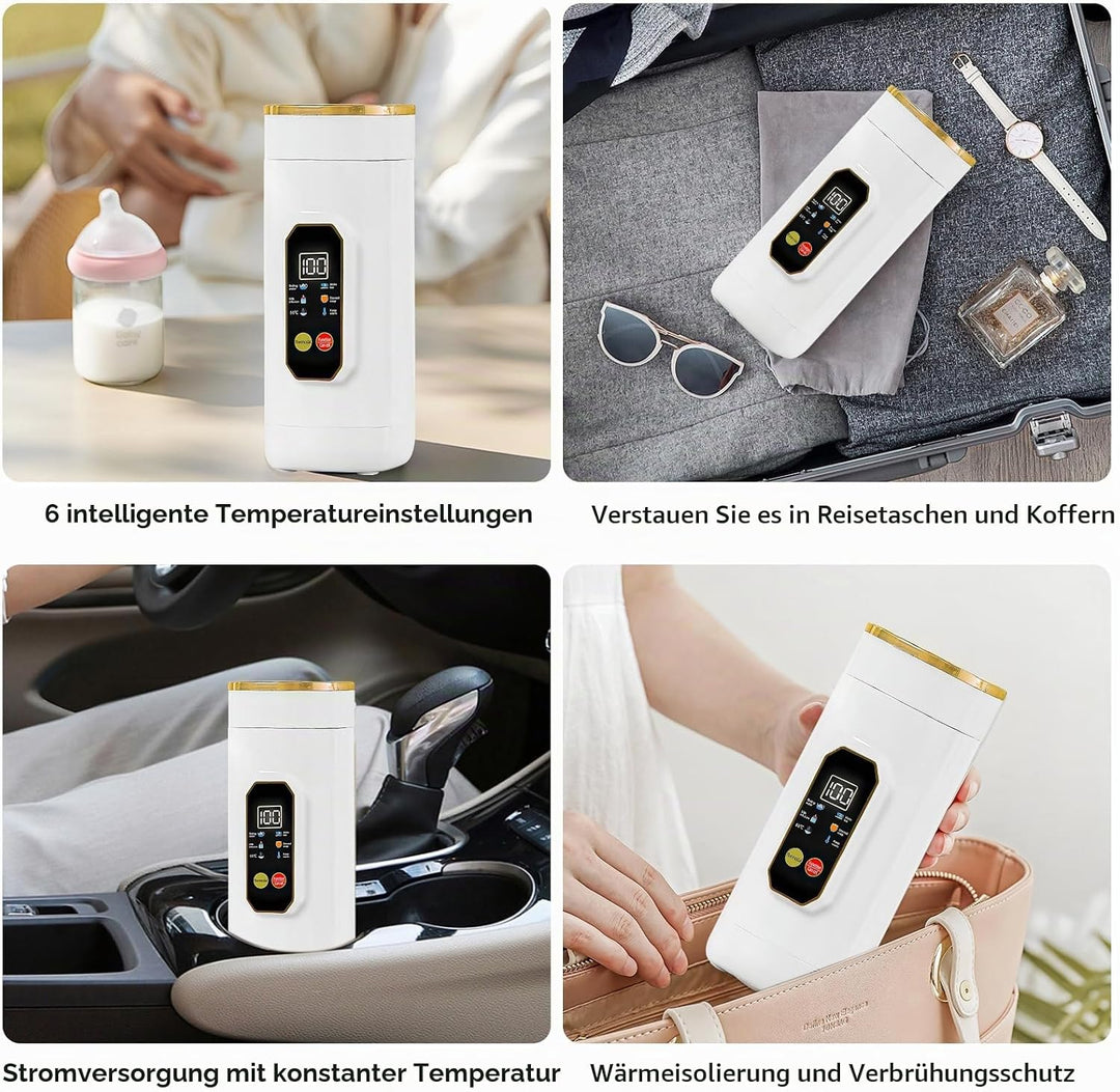 Reisewasserkocher Klein, 450ml Reise Wasserkocher Klein mit Temperaturregelung &amp; LED Touch Display,