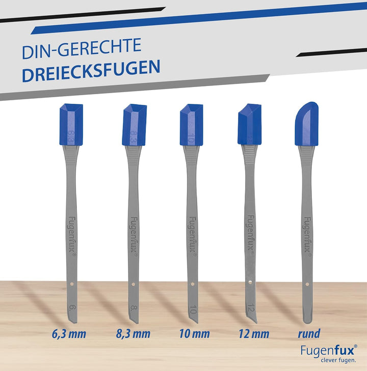 KLASSIK (PLUS) FUGENFUX® 5er Set – Fugenglätter | Fugenabzieher mit Revolutionärer Zauber-Spitze für