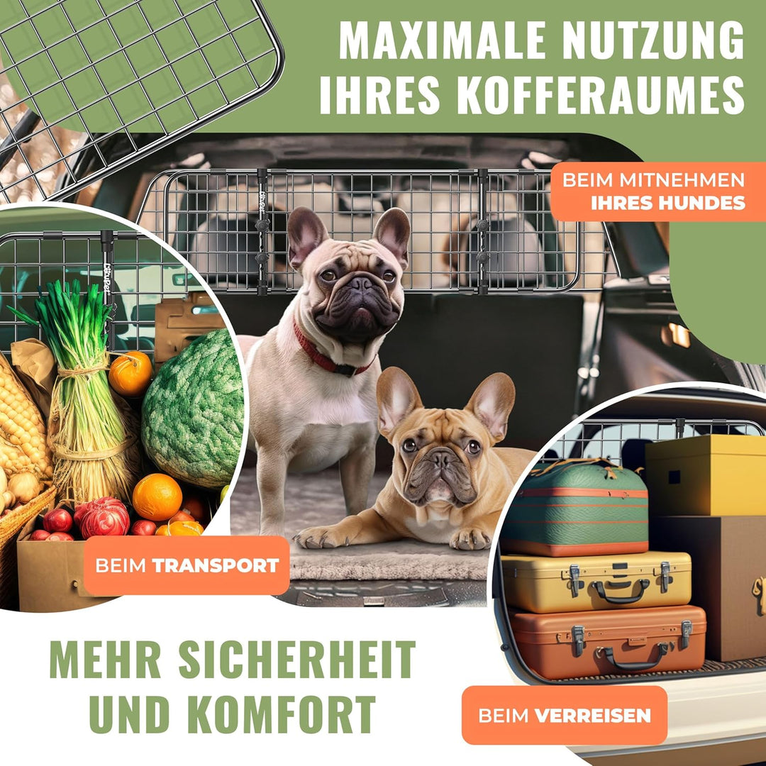 Lovpet® Hundegitter Auto, Autoschutzgitter Trenngitter Universal, verstellbare Breite, Kopfstütze Ko