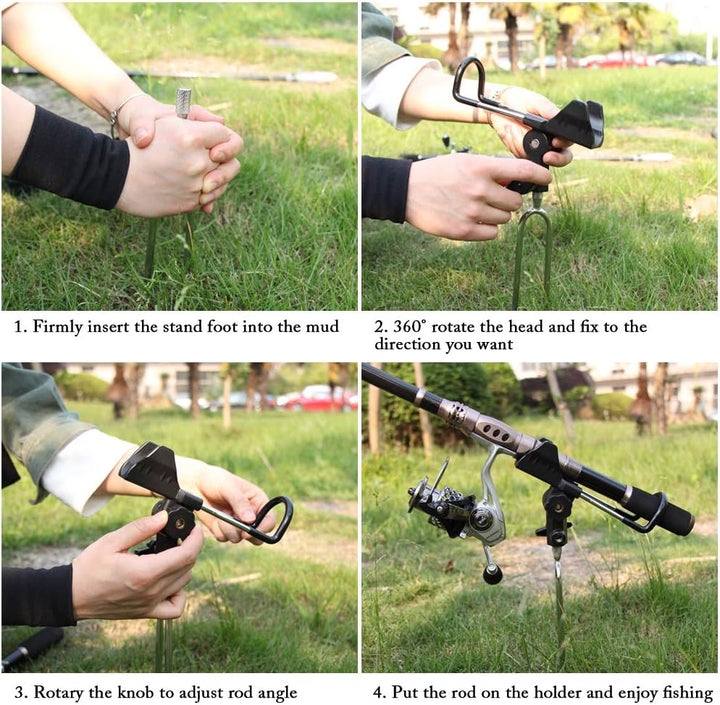 Croch 2 x Rutenhalter 360° Verstellbar Hallter für Angelruten Edelstahl Stark und Stabil Nue Version