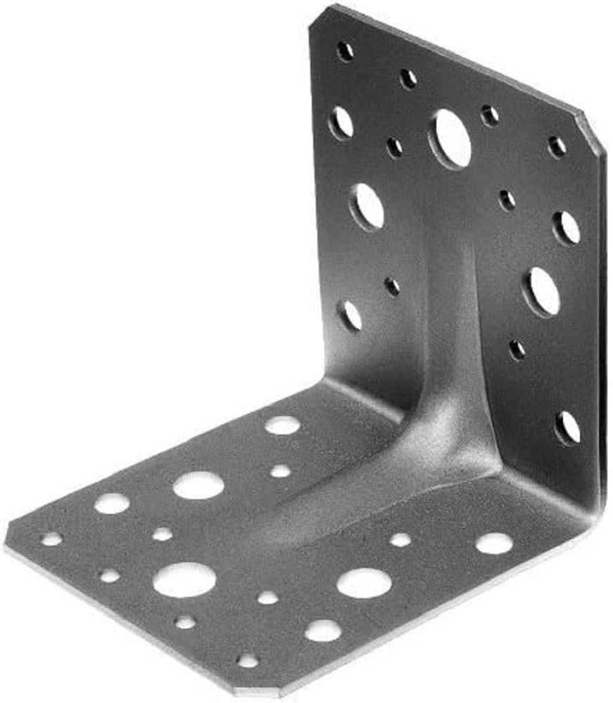 Alberts 837570 Schwerlast-Winkelverbinder mit Sicke | Handwerkerpack | sendzimirverzinkt | 105 x 105