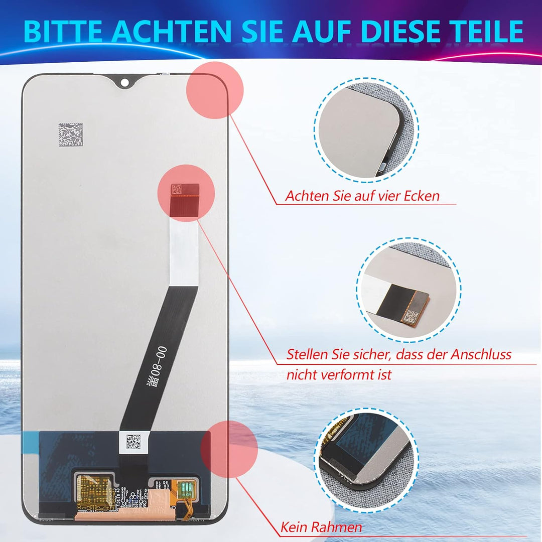 RongZy Kompatibel mit Xiaomi Redmi 9 M2004J19G M2004J19C Ersatz Bildschirm LCD Display und Touchscre