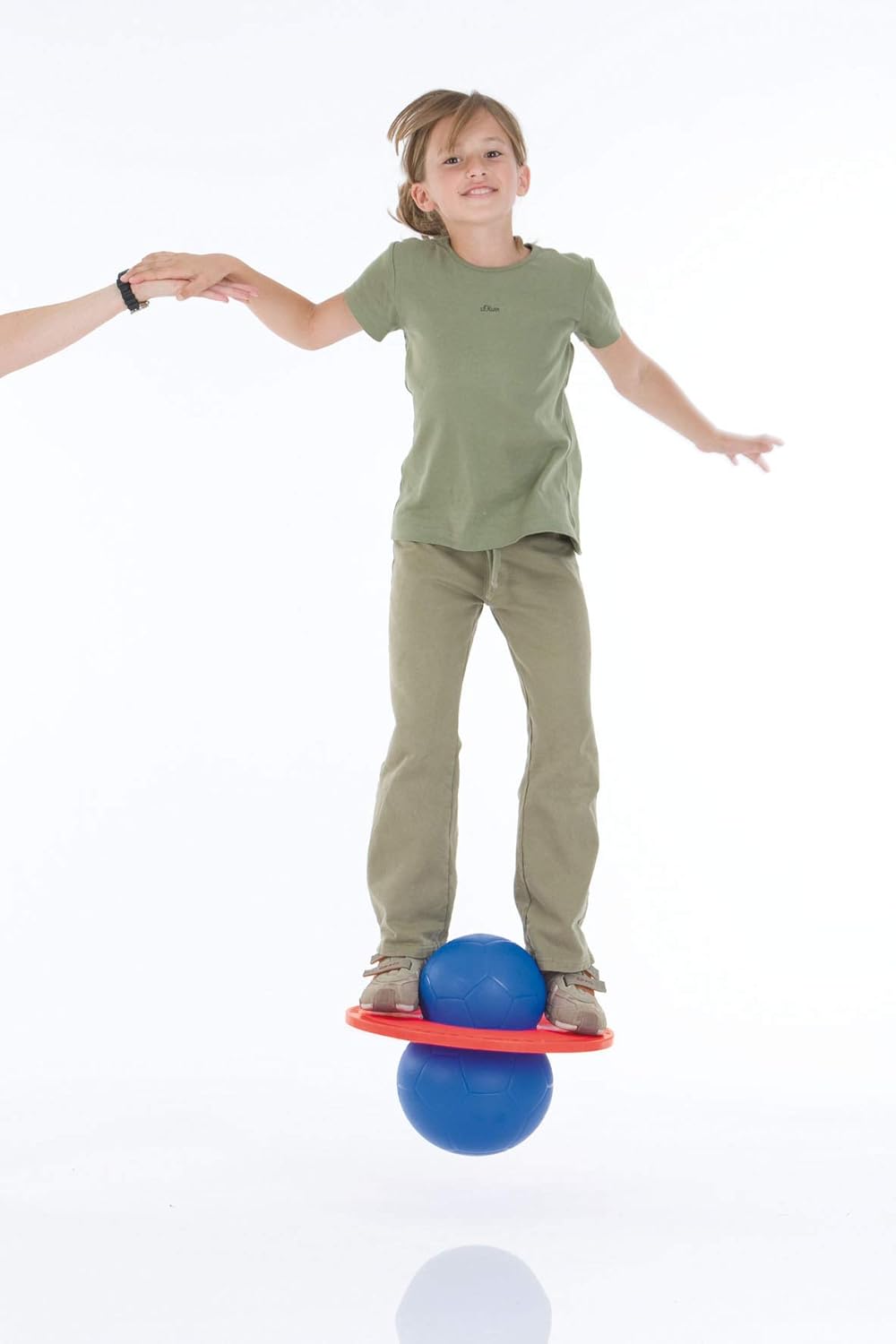 TOGU Hüpfball Moonhopper blau/rot, bis 45 kg belastbar