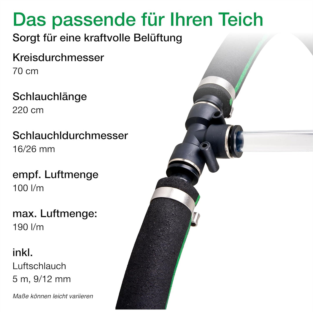 Wagner Green Japan Belüfterring Koi Teich Belüftung Sauerstoff, japanischer Ausströmer für den Koite