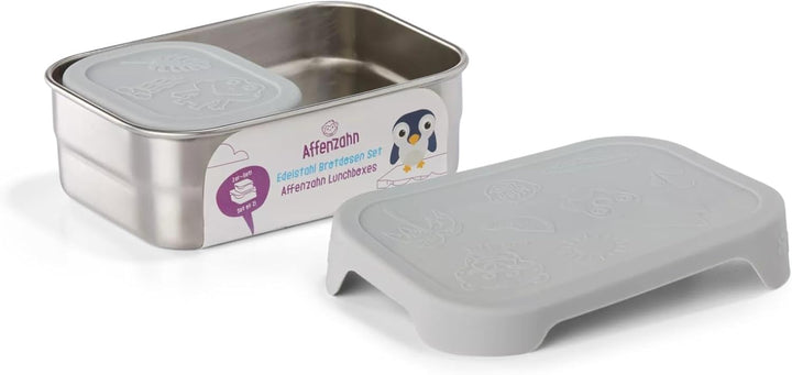 Affenzahn Edelstahl Brotdosen Set inkl. Snack-Box Silikon-Deckel BPA-frei Spülmaschinenfest Koala, K