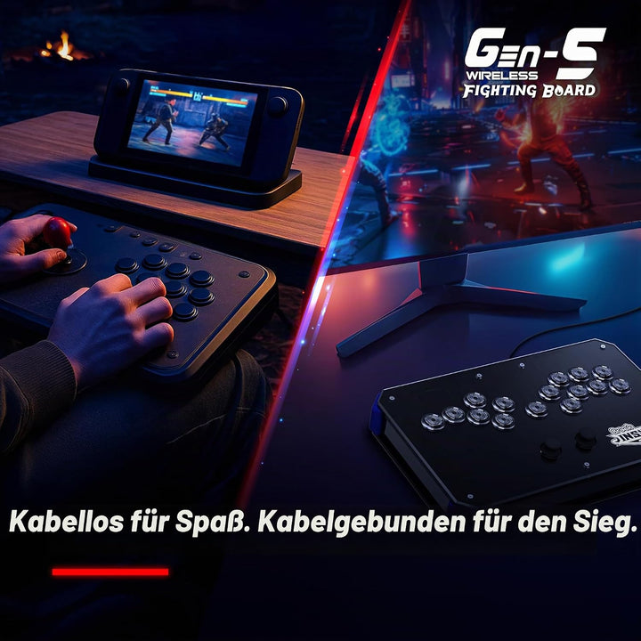 Brook Gaming Gen5W Fighting Board – Kabellose kompatible Controller-Platine für P5, PC & Steam Deck