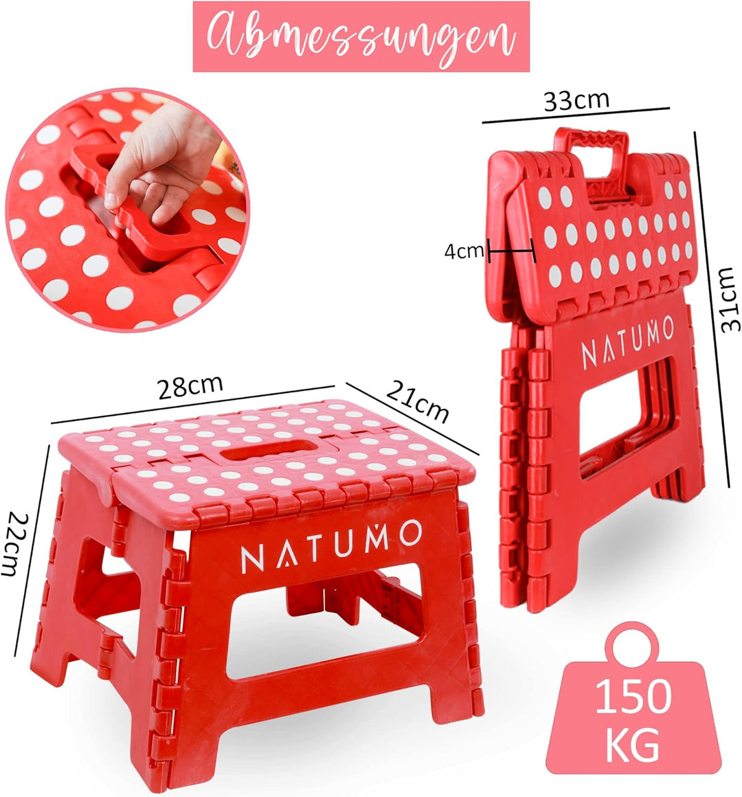 NATUMO® Tritthocker Kinder, Klapphocker faltbar, Leichter und Rutschfester Kinder Hocker Bad & Toile