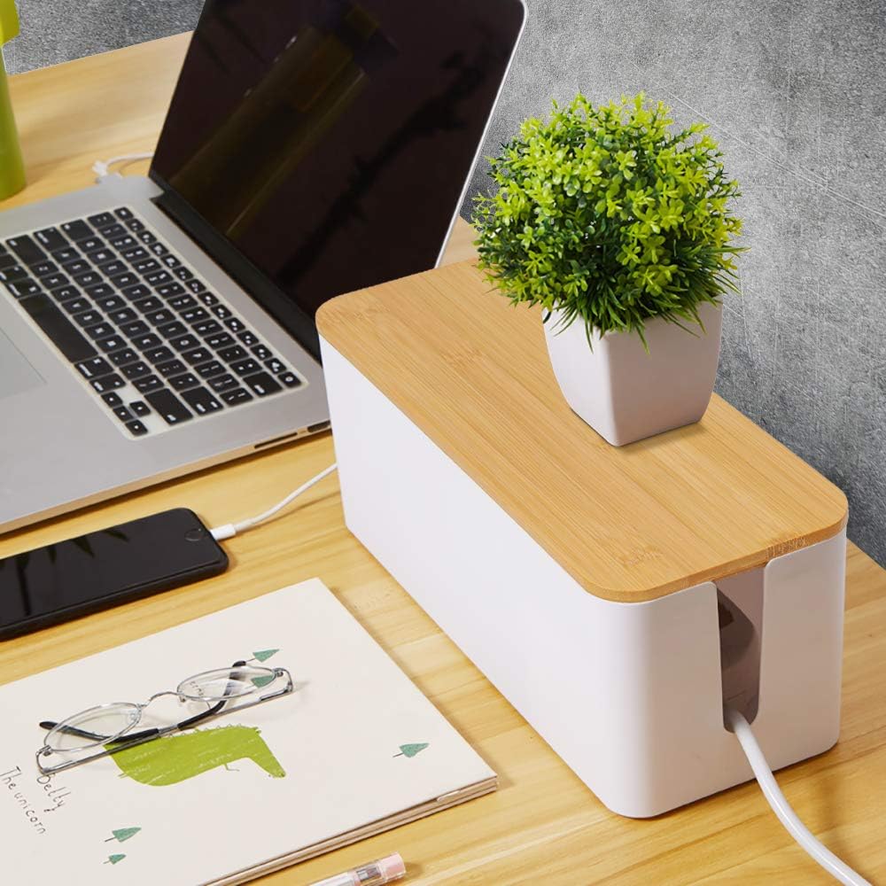 3 Stück Kabelbox, Kabelmanagement Box zum Verstecken und verbergen Sie Steckdosenleisten und Kabel,