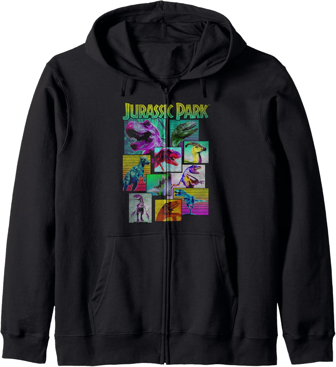 Jurassic Park Dinosaurs Of The Park Neon Retro Kapuzenjacke