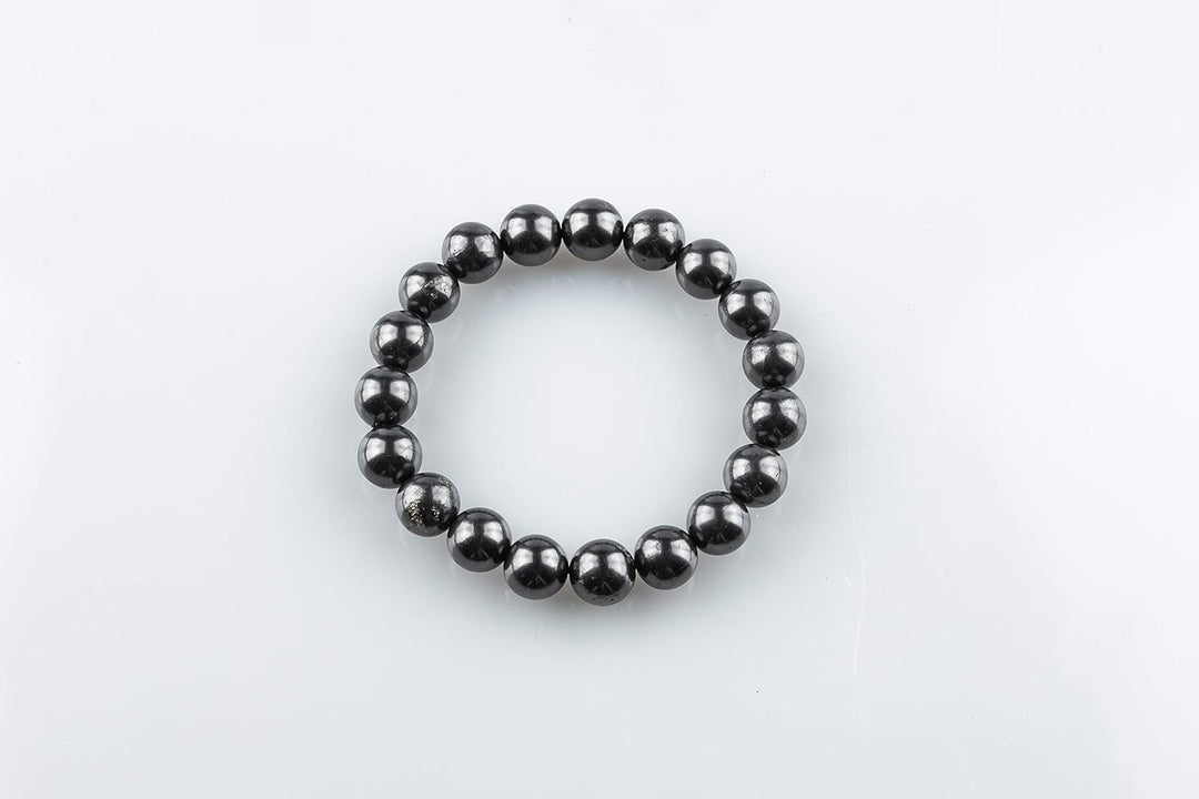KASHU Edelstein Schungit direkt aus Karelien: 3 x Armband "Schwarze Perle"