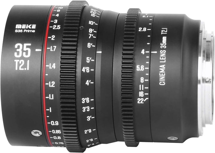 Meike 35 mm T2.1 S35 Manueller Fokus Weitwinkel Prime Cinema Objektiv für Canon EF Mount und EOS C10
