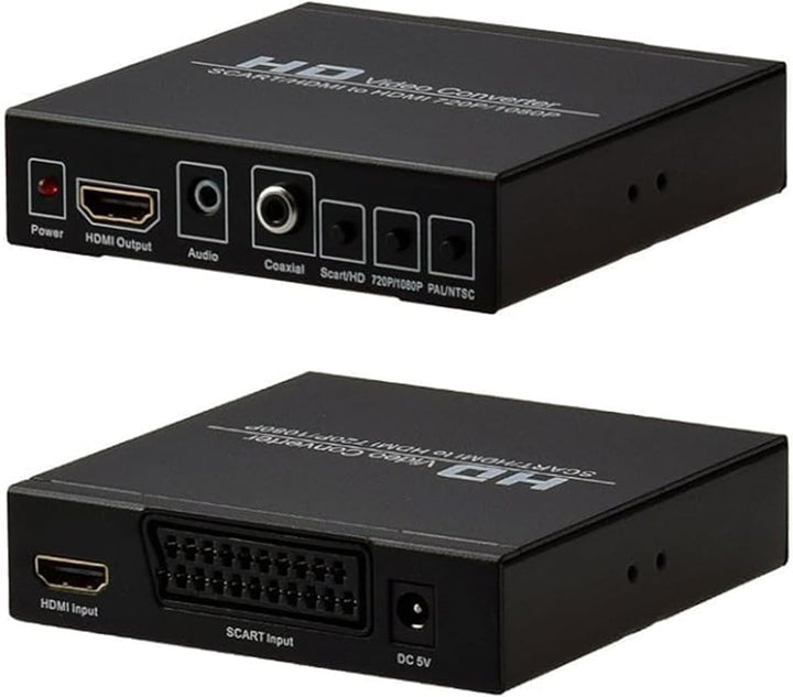 Mcbazel SCART+HDMI-zu-HDMI-Konverter mit 3,5 mm wandelt EIN Signal im Format 480I(NTSC)/576I(PAL) in