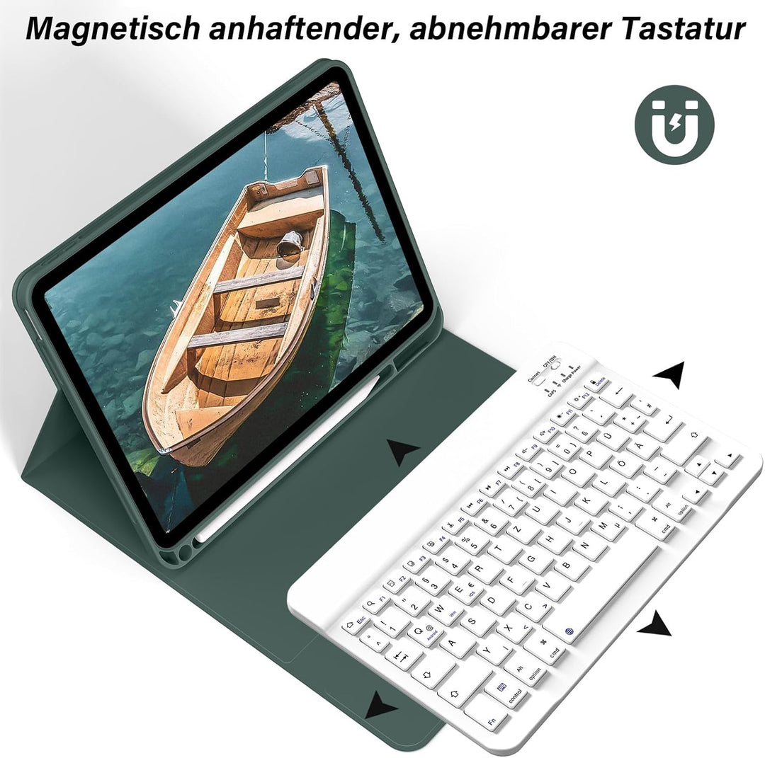 SZPSGC Hülle mit Tastatur für iPad A16 11. /10.Generation 11/10,9 Zoll 2025/2022, Magnetisches Anti-
