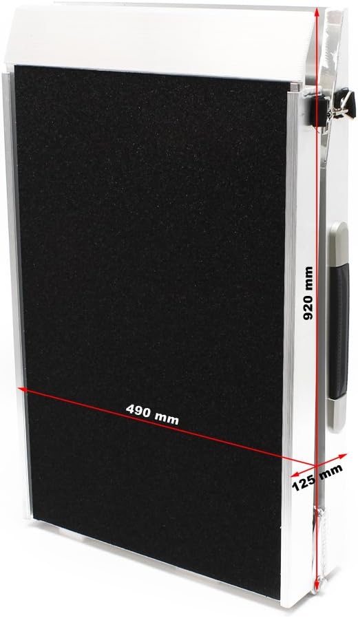 Wiltec Hunderampe faltbar, 183 x 49 cm, geklappt 92 x 49 cm, aus Aluminium, rutschsicher, Traglast b