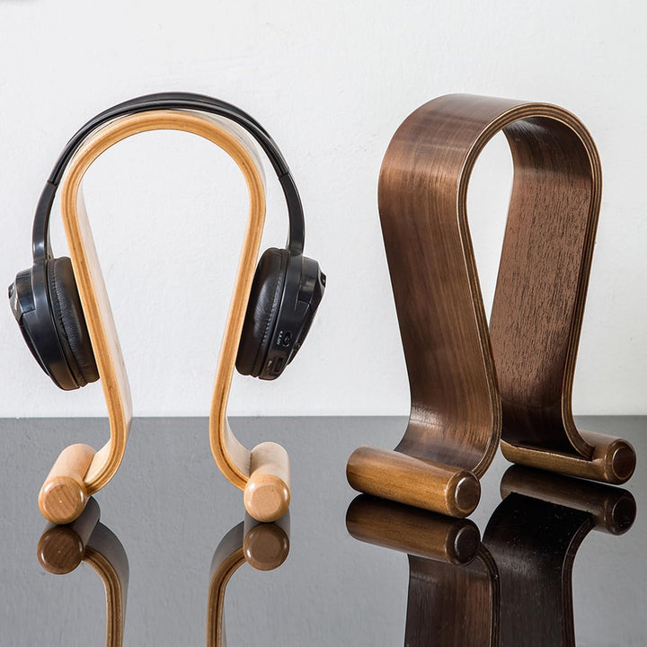 Maclean MC-815 Kopfhörerständer aus Holz | Universal Halter für Over-Ear Headsets | Stabil & Dekorat