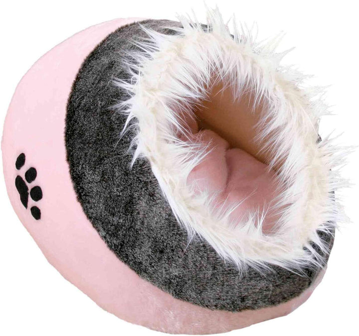 Trixie 36301 Kuschelhöhle Minou, 35 × 26 × 41 cm, rosa/grau rosa/grau ohne Adventskalender, rosa/gra