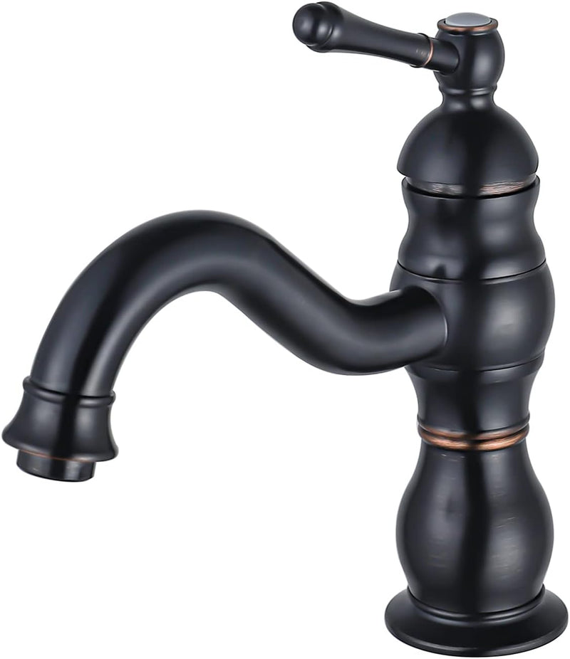 BOAOTX Wasserhahn Bad Schwarz Retro, Waschtischarmatur 360° Schwenkbar, Waschbeckenarmatur Badarmatu
