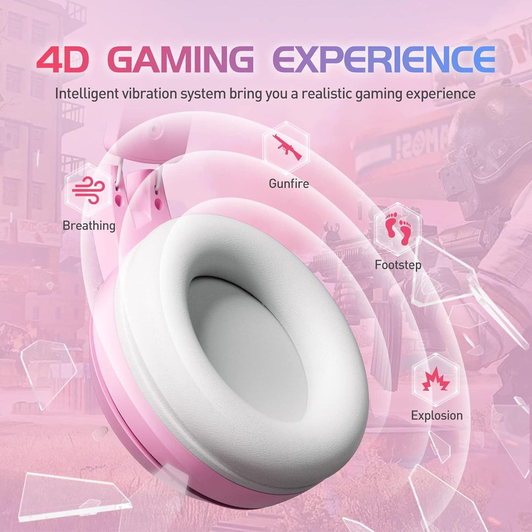 Somic G951rosa Rose Kat Gaming Headset Kopfhörer mit Virtuell 7.1 Klingen und LED Licht, Mikrofon fü