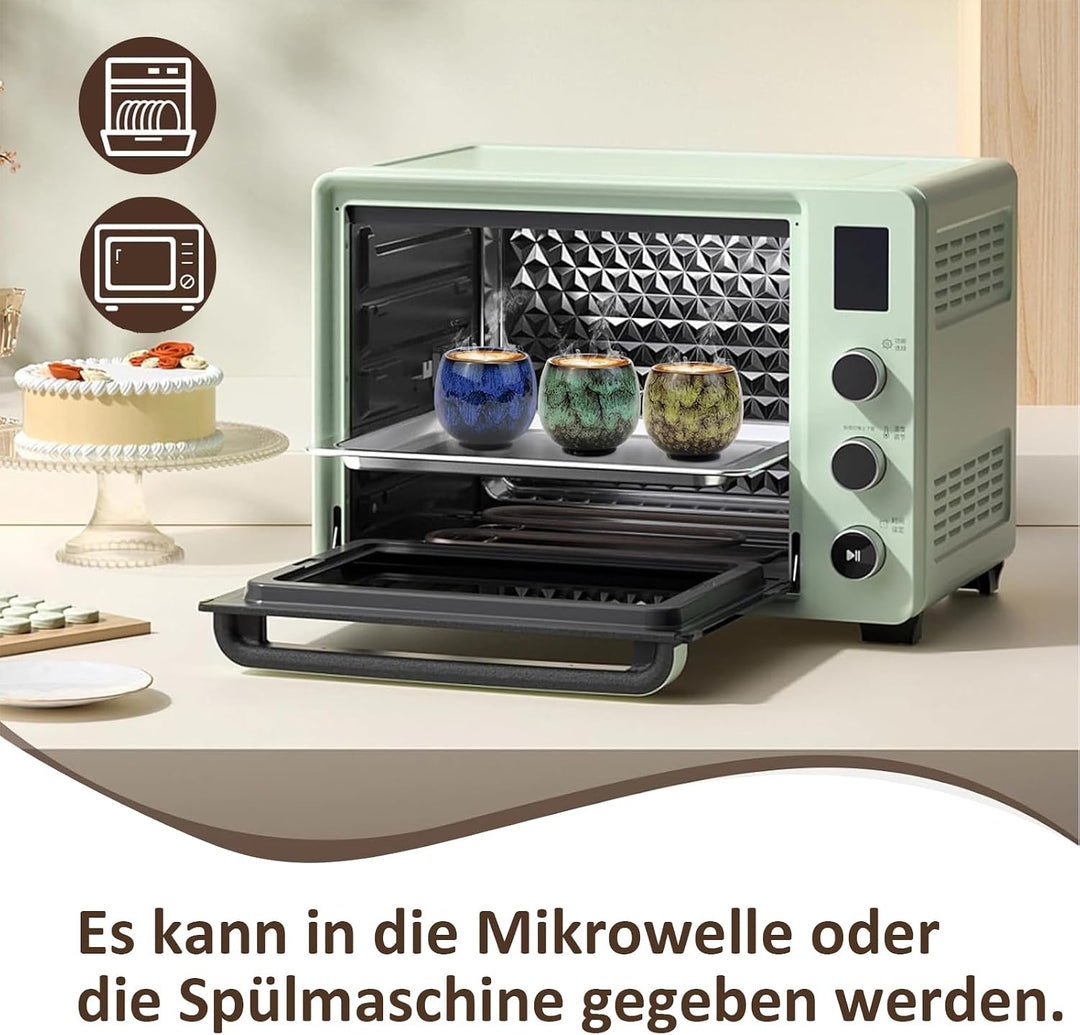 Espressotassen Set, 5 x 110ml Mini Espressotassen, Dickwandig Tassen aus Steingut, Keramik Kleine Ka