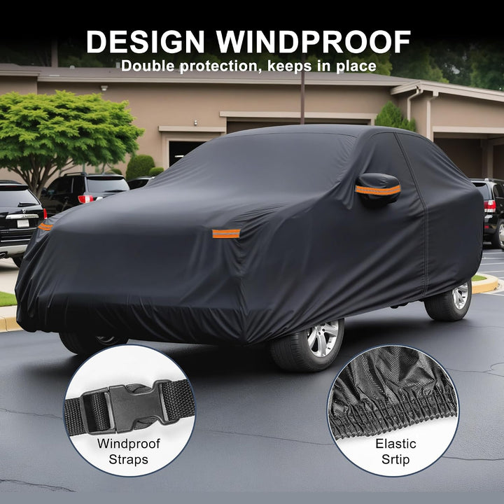 X Autohaux, Autoabdeckung für Hyundai Tucson aus 210D-PU für den Aussenbereich – vollständige Autoab