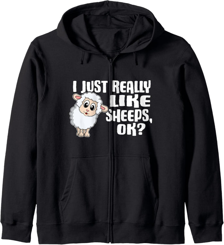 I Just Really Like Sheeps Ok Lustiges Schaf Kostüm Bauer Kapuzenjacke