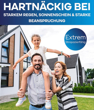 plid® Silikon Fassadenfarbe Weiss Aussen matt 5L - für Beton, Mauerwerk, Kellerwand, Fassade & Socke