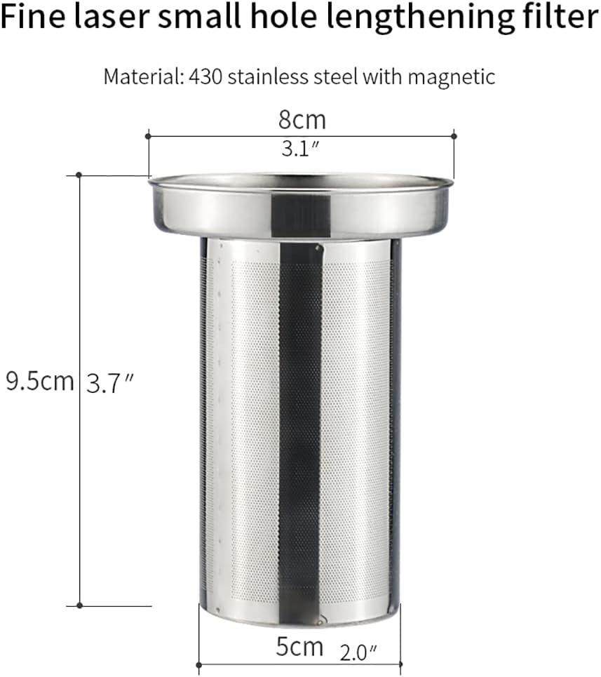 SANQIAHOME 1550ml Edelstahl-Teekanne mit herausnehmbarem Siebeinsatz, Qualitäts-Teekanne mit kleinem
