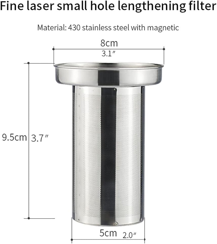SANQIAHOME 1550ml Edelstahl-Teekanne mit herausnehmbarem Siebeinsatz, Qualitäts-Teekanne mit kleinem