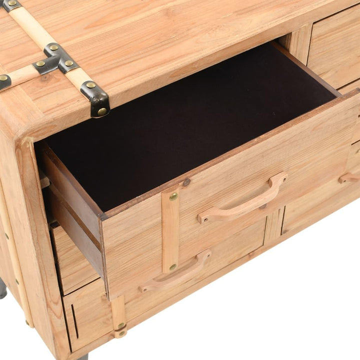 vidaXL Schubladenschrank Tannenholz Massiv Sideboard Kommode Anrichte Schrank